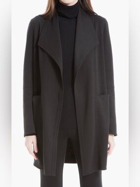 MAX STUDIO Trapunto Scuba
Knit Topper Black Size XS